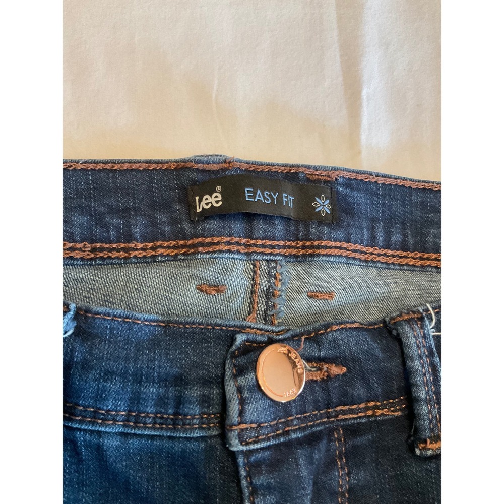 Lee Easy Fit Women Dark Wash Capri Denim Jeans Blue - Picture 9 of 10